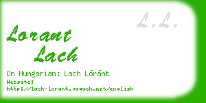 lorant lach business card